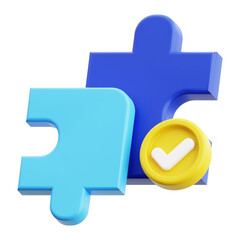 3d problem solving icon. Ideal for concepts of teamwork and completion