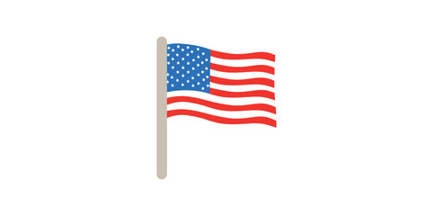 Fototapeta premium american flag isolated on white, flag vector icon 