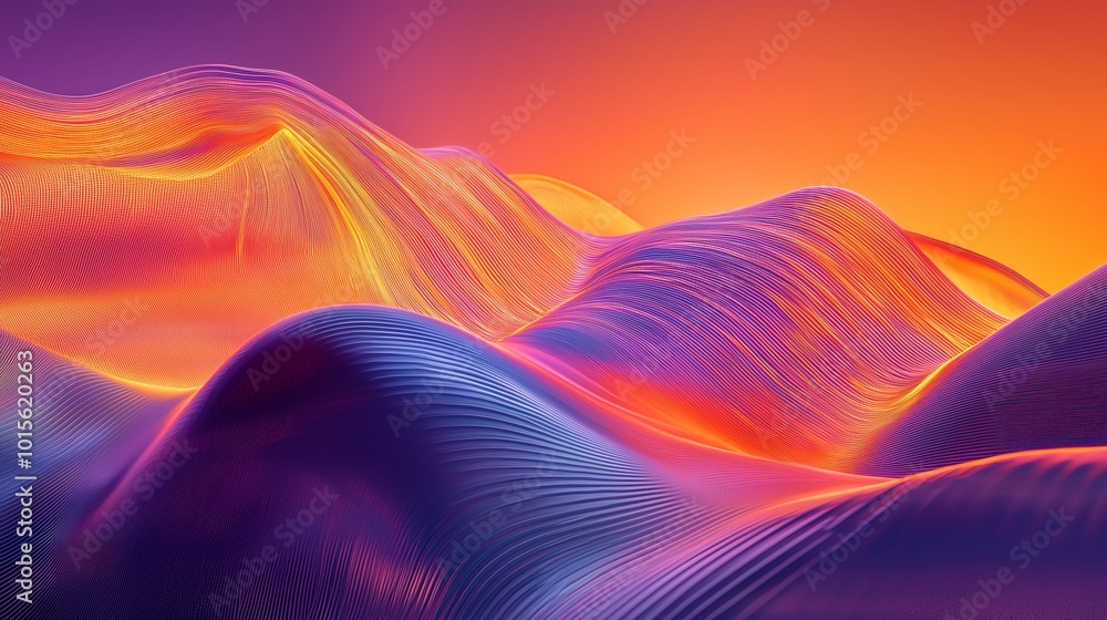 Aufkleber abstract flow of luminous waves in curved patterns