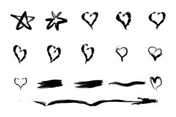 hand-drawn heart illustrations vector set for love, romance, and Valentine designs