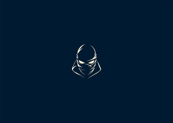 Vector illustration of Ninja Silhouette Logo Design © PULO