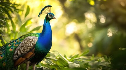 Obraz premium Majestic Peacock in Lush Greenery