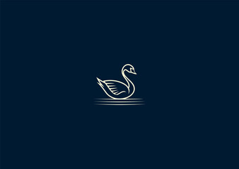 Vector illustration of Luxury Swan Logo Design
