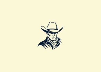 Vector illustration of Cowboy Logo Design