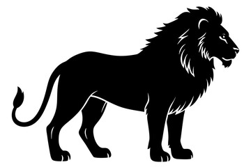 South African Lion Silhouette in Profile Vector Design