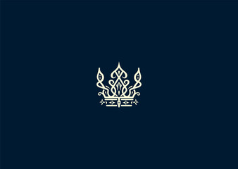 Vector illustration of Crown Logo Design