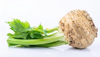Celeriac on white background. Celeriac Isolated.
