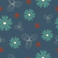 Seamless floral pattern textile vector background
