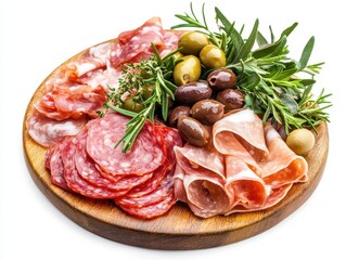 A platter of assorted cold cuts