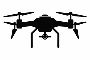 Drone silhouette vector, drone camera icon silhouette vector illustration	
