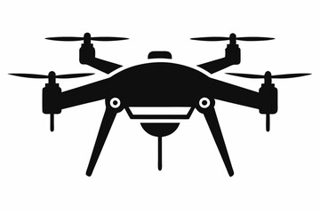 Drone silhouette vector, drone camera icon silhouette vector illustration	
