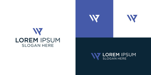  PW logo monogram initials letter concept.