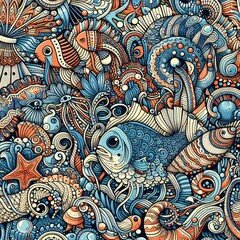 pattern with ocean life