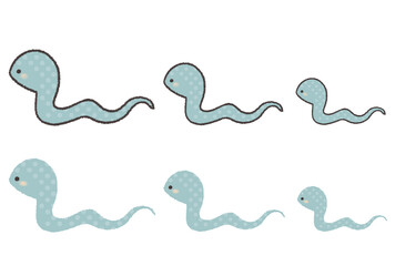 2025年の干支　ヘビのラインイラストセット