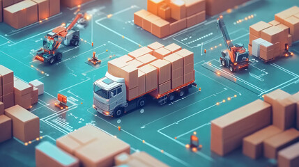 Obraz premium A guide to smart logistics solutions and their impact on efficiency.