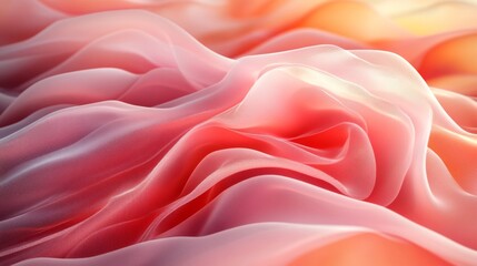 Fototapeta premium Abstract Wavy Pink and Orange Fabric Texture