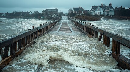 Climate change adaptation measures, including raised roads and reinforced bridges, help protect cities from rising waters.
