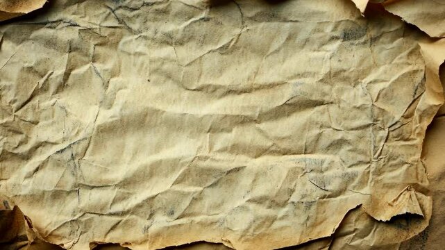 A crumpled piece of brown paper with visible creases and a rough texture