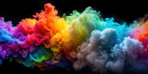 Fototapeta premium Abstract colorful smoke clouds in vibrant shades, colorful, abstract, smoke, clouds, vibrant, colorful, art, background