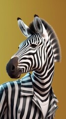 Zebra in Suit with Retro Fashion Inspirations