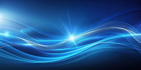 Blue abstract futuristic tech background with minimal wavy lines, Blue, abstract, futuristic, tech, background, minimal, wavy