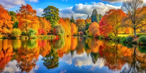 Vibrant autumn foliage in Surrey, UK , Glorious, autumn, colors, Surrey, England, United Kingdom, foliage, leaves