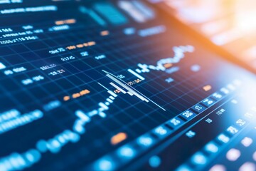 Digital financial chart with stock market data