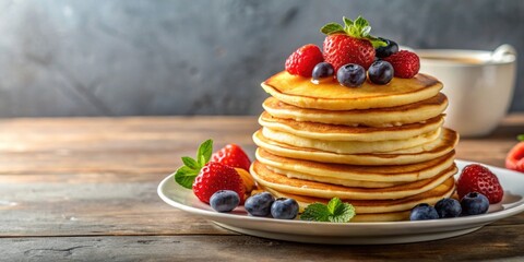 Homemade pancakes on a background, breakfast, homemade, delicious, pancakes, isolated, sweet, tasty, cooking, food, syrup, butter