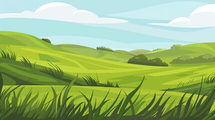 Grassland and Green Grass Background - a serene and natural visual. The grassland with lush green grass creates a peaceful and captivating scene