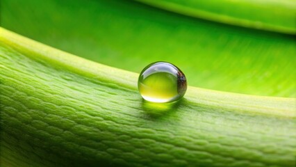 Macro shot of a water drop on a green banana fruit, dew drop, close up, green, banana, fruit, water, macro, fresh, tropical