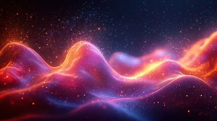 Fototapeta premium Modern glowing wave background with dynamic wave lines, symbolizing futuristic technology and audio patterns.