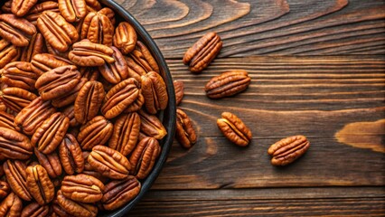 Top view of delicious pecan nuts, perfect for a healthy snack or baking ingredient, pecan nuts, healthy, food, snack, baking