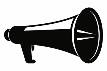 megaphone silhouette, minimal car horn icon vector illustration	