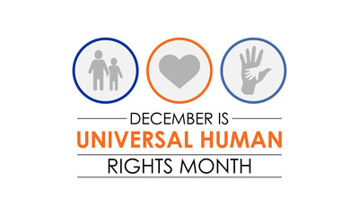 vector graphic of Universal Human Rights Month background design template. Holiday concept. Banner poster, flyer and background design template. Vector illustration.