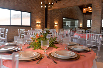 table set for a dinner, table in a restaurant, table setting for a wedding reception, table set for a wedding reception, table setting