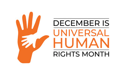 vector graphic of Universal Human Rights Month background design template. Holiday concept. Banner poster, flyer and background design template. Vector illustration.
