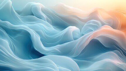 Obraz premium Serene abstract waves in muted tones provide a calm backdrop, perfect for environmental conservation presentations focusing on sustainability.