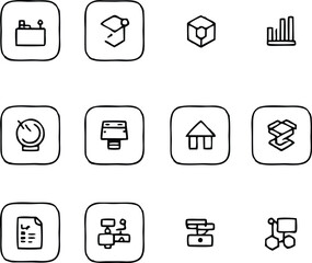 Set Of Startup and Development icon vector illustration logo concept design