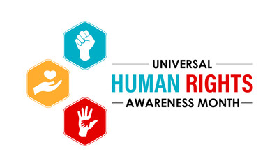 vector graphic of Universal Human Rights Month background design template. Holiday concept. Banner poster, flyer and background design template. Vector illustration.