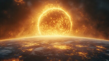 Obraz premium The agenda predicts the end of the world, symbolizing fears about climate crises and global catastrophes.