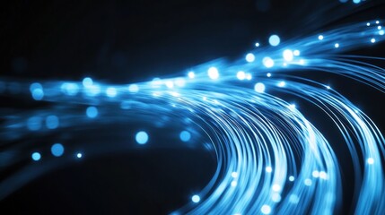 Abstract Blue Fiber Optic Lights