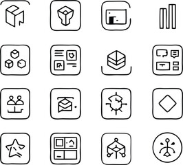 Set Of Startup and Development icon vector illustration logo concept design