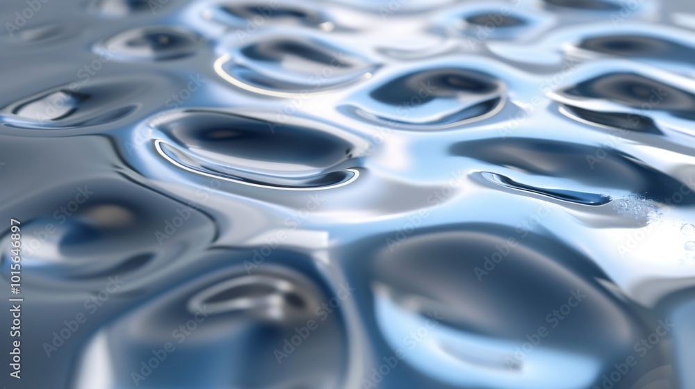 Poster a 3d rendering showcasing smooth water ripples with reflective highlights on a calm surface. the gen