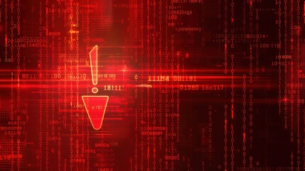 Red Digital Warning Symbol