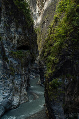 View of Taroko National Park mountains and river