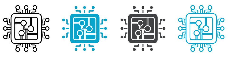 cpu icon set for web and mobile app