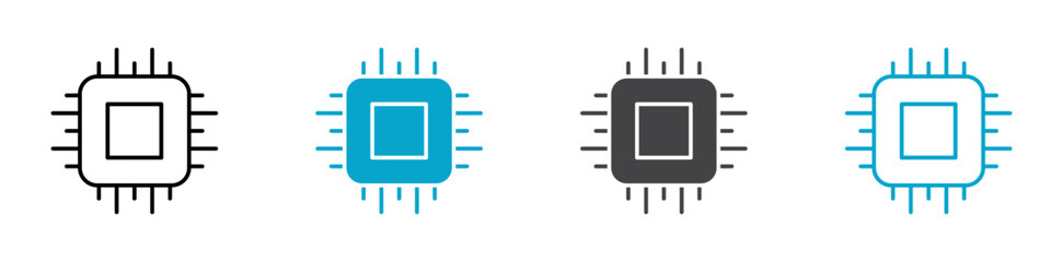 cpu icon set for web and mobile app