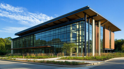 Obraz premium A facility for creating energy-efficient building designs and construction practices.