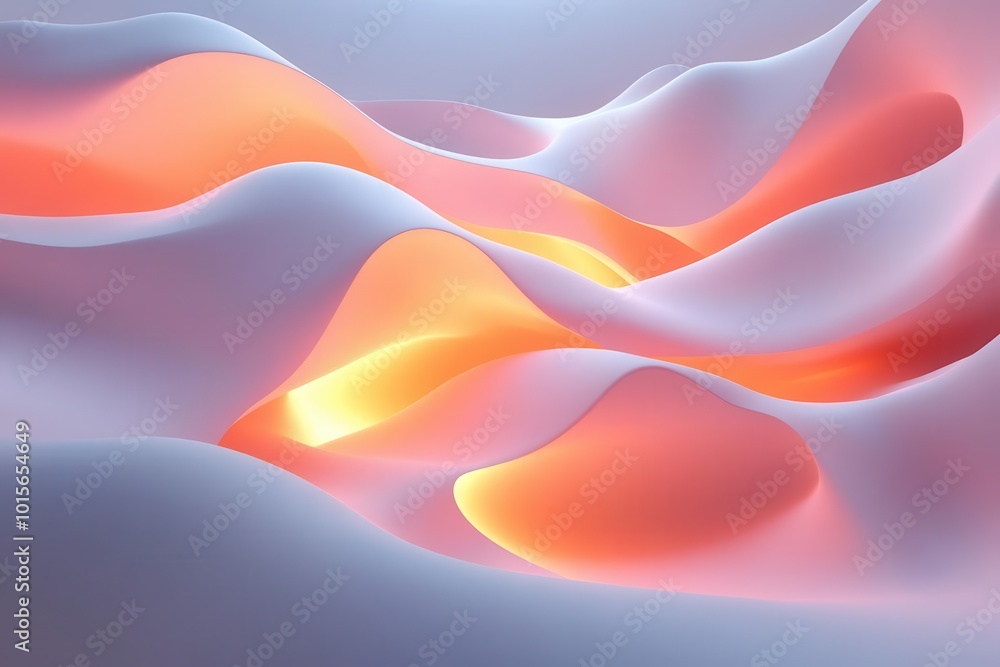 Poster modern background design with a 3d render of sleek, sharpedged forms, soft lighting, minimalistic an