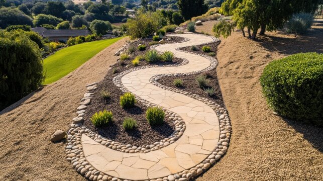 Creating a Serene Outdoor Pathway Enhancing Your Landscape Design with Curved Walkways